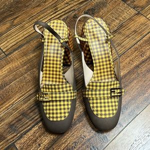 Fendi block heels sandal shoe size 38.5